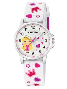 Calypso Kinder Armbanduhr Mädchen Uhr PolyurethanBand weiß K5776/1
