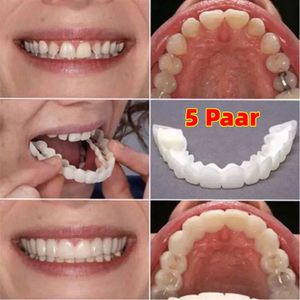 5 Paar Zahnweiß Zahnspangen Obere+Untere Zähne Silikon Künstliche Zahnspangen Zum Aufhellen Von Zahnspangen