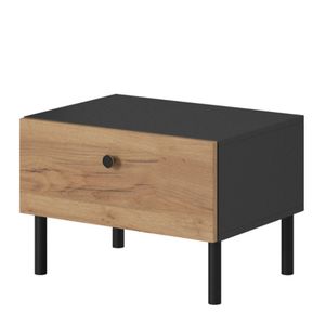 OXM Nachttischset mit Schublade für Schlafzimmer Deco Craft Eiche Gold / Anthrazit 56.1 x 38.2 x 40 cm