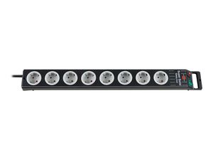 Brennenstuhl Super-Solid Line Steckdosenleiste 8-fach schwarz/lichtgrau 2,5m H05VV-F 3G1,5, 1153380118