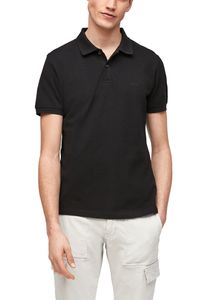 s.Oliver Polo Shirt Pique uni weiß, schwarz  2024581-XXL-99A1GREYBLACK in , Größe