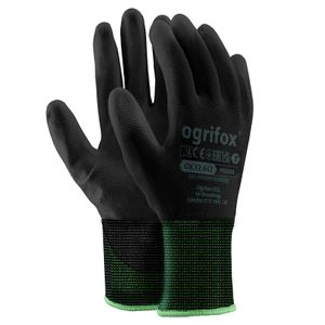 12 Paar Arbeitshandschuhe Polyester Polyethan Beschichtet Montage Schutzhandschuh schwarz Größe 7