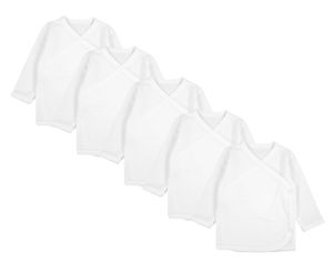 TupTam Uni Baby Langarm Wickelshirt 5er Set, Farbe: Weiß, Größe: 56 TupTam Uni Baby Langarm Wickelshirt 5er Set, Farbe: Weiß, Größe: 56