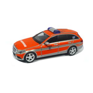 Herpa 096003 Mercedes Benz C-Klasse "Feuerwehr Saarbrücken" silber/orange Maßstab 1:87 / H0 Modellauto