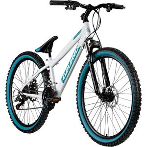 Galano G600 Dirtbike Fahrrad 26 Zoll für Jugendliche und Erwachsene 145 - 165 cm Mountainbike Dirt Bike Cross MTB, Farbe:weiß/türkis
