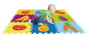 Penová podložka pre deti ovocné puzzle 9 prvkov 86x86cm IPLAY