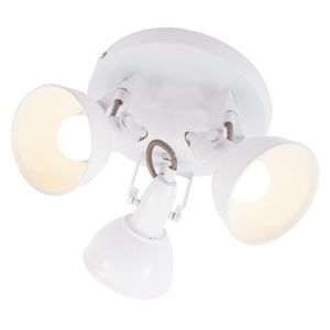 Briloner Leuchten SOFT - Deckenstrahler 3-lichts - Deckenleuchte - dreh- & schwenkbar - Retro / Vintage Design - 40 W - Durchmesser 21 cm - Metall - E14 - weiß - 21 x 21 x 15,6