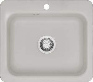KeraDomo Spüle JUNA 57 in ALU mit Handbetätigung / Systemceram / Keramikspüle