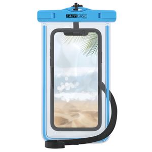 EAZY CASE wasserdichte Handytasche für Alle Smartphones bis 6 Zoll, schützt vor Staub, Sand, Wasser,Schutzhülle mit Umhängeband, IPX8 , Blau