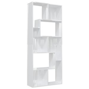 vidaXL Bücherregal Hochglanz-Weiß 67x24x161 cm Holzwerkstoff