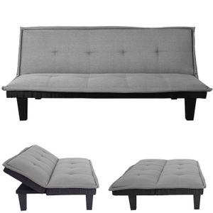 3místná pohovka HWC-C87, rozkládací gauč pro hosty, funkce spaní 170x100cm  textil, světle šedá