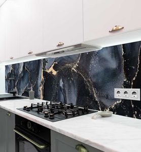 Küchenrückwand Marmor schwarz gold selbstklebend, groesse_krw:400 x 60cm