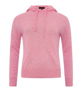 KKS STUDIOS Kurz Hoody Damen Kapuzen-Pullover aus 100% Kaschmir Sweater 7079 Melange Pink, Größe:XL