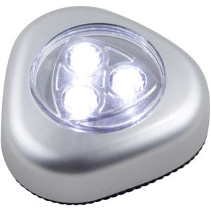 Globo Flashlight Pushlight Kunststoff Silber metallic, 3xLED; 31909