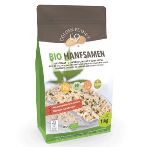 GOLDEN PEANUT Hanfsamen BIO 1 kg - geschälte Hanfnüsse, Hemp Seeds, Bio EU-Landwirtschaft, Omega 3+6, cholesterinfrei