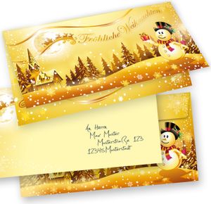 SCHNEEMANN Weihnachtskarten mit Umschlag Set 15er SET Klappkarten DIN lang witzig