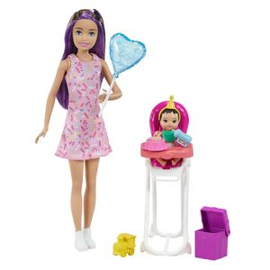 Barbie Skipper Babysitter Puppe, Geburtstag-Spielset mit Farbwechsel