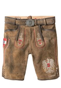 Stockerpoint - Herren Lederhose mit Gürtel, (Austria-Bua), Größe:46, Farbe:Hanf gespeckt