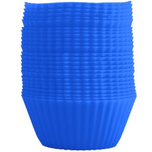 GOURMEO® 25 Muffinförmchen in blau, wiederverwendbar, hochwertiges Silikon, umweltschonend, BPA-frei - Cupcakeförmchen, Backförmchen, Cupcake Muffinform