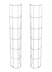 Rankgitter für Fallrohre 120cm - 2 Stück - halbrundes Gitter aus Stahl