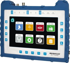 Megasat Satmessgerät HD 7 Combo DVB-S2 Satelliten DVB-C DVB-T2 Messgerät 8,9" Display