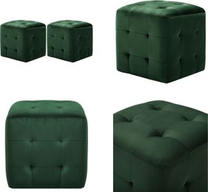 vidaXL Pouf 2 Stk. Grün 30x30x30 cm Samtstoff - Sitzpuff - Sitzpuffs - Pouf - Poufs