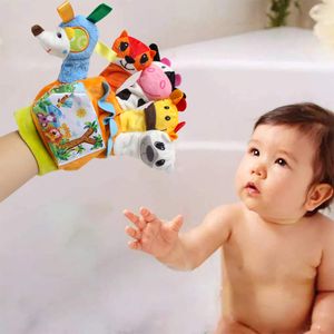 1Stück Fingerpuppen Set Tuch Plüsch Puppe Baby Pädagogische Hand Cartoon Tier Spielzeug mit 10Tieren,Orange