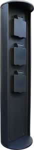 Lutec Gartensteckdose 3-fach 3 Steckdosen schwarz IP44