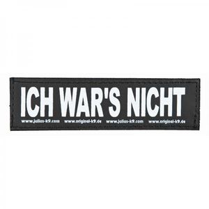 2 Julius-K9 Klettsticker ICH WARS NICHT!