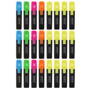 24 Stück GENIE Textmarker 5 Farben Neon Marker Highlighter Stifte Leuchtmarker