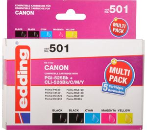EDDING Multipack 5 Canon PGI-525 black + CLI-526 colour