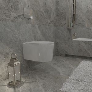 Keramik spülrandlos Hänge WC Soft Close Toilette Sitz Wand WC  Weiß Rund Modernität丨335