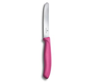 Victorinox - "Nůž na rajčata, Swiss Classic vroubkovaný růžový 11 cm"