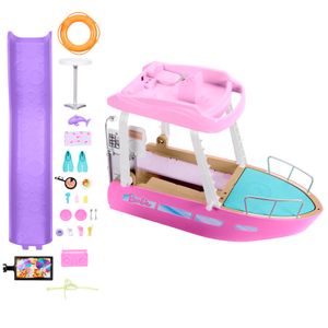 Loď snov Barbie s bazénom a šmykľavkou, hracia súprava vrátane príslušenstva Barbie
