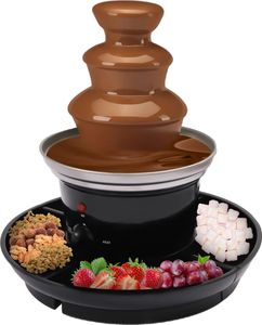 Fontána na čokoládové fondue, 3-úrovňová konštrukcia, kapacita 1 lb, strieborná