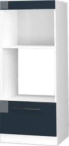 Vicco Mikrowellenschrank Fame-Line, 60 cm offen, Dunkelblau Hochglanz/Weiß