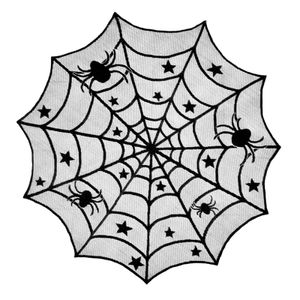 Halloween Tischdecken Spinnennetz, 102cm Halloween Kamintuch, Halloween Party Dekoration, Schwarz