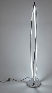 LED Bodenlampe, Leuchte SPIRALE OVAL silber H. 154cm aus Metall Formano