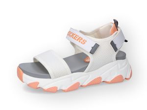 DOCKERS by Gerli Damen Casual Plateausandale Chunky Sandale , Farbe:Weiß (White / Neon Orange 595), Größe:EUR 41