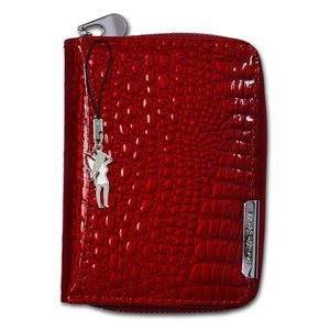 Jennifer Jones Kožená dámska peňaženka Mini Purse Red 8x3x11cm RFID Protection OPJ109R
