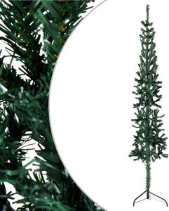 The Living Store Umělý poloviční vánoční stromek se stojanem Slim Green 180 cm