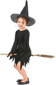 Kostium czarownicy na Halloween dla dziewczynki czarny