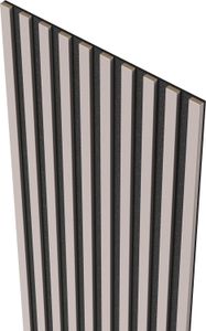 MEBANO. Akustikpaneele Holz 240 x 53 cm, Farbe: Sandgrau Wandpaneele, Holzpaneele Wand, Moderne Lamellenwand auf Filz, MDF Wandverkleidung