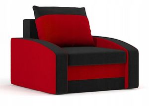 Sessel HEWLET Seßel - Farben zur Auswahl - klassische Sessel für Wohnzimmer, minimalistisches Design STOFF HAITI 17 + HAITI 18 Schwarz&Rot