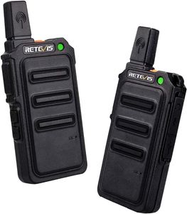 Retevis RT619 PMR446 Walkie Talkie, Wiederaufladbares, mit 1300mAh Akku 16 CH, VOX  CTCSS & DCS, Tragbare Handgehaltene Funkgeräte, als Weihnachtsgeschenk für Kinder, Familien(Schwarz, 2 Stück)