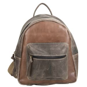 Sunsa Damen Herren kleiner Leder Rucksack Backpack Schultertasche Umhängetasche Ranzen Daypack Ledertasche in Vintage retro Style Kurierrucksack Rucksäke für Männer auch als Frauentasche Leder