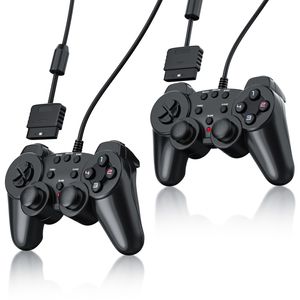 CSL 2x PlayStation-Controller, PS2 Gamepad mit Dual Vibration (Rumble Effekt), Präzision & Komfort