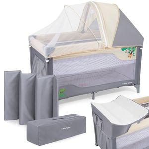 2-in-1 Reisebett Huxley, faltbares Kinderbett für Unterwegs, für Neugeborene bis Kleinkinder- auch als Laufstall nutzbar, ab der Geburt bis ca. 3 Jahre