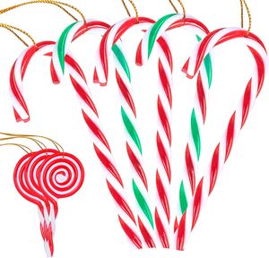 27 Stück Zuckerstangen Weihnachtsbaumschmuck mit Weihnachten Lollipop Ornament aus bruchsicher Kunststoff Weihnachten Dekoration Anhänger -Rot Weiß Grün Christbaumschmuck