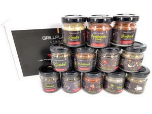 12 x Grill Gewürz Gewürzmischung Geschenkset Weihnachten Geburtstag Gewürze von Grillplanet